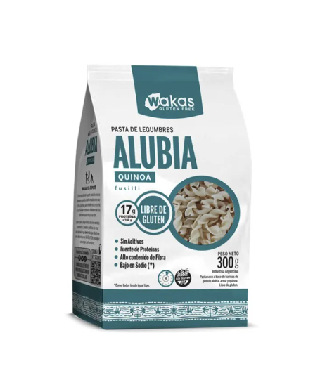 Pasta proteica fusilli POROTOS ALUBIA y QUINOA x300g - Wakas