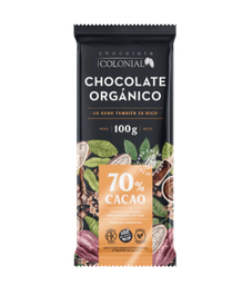 [1302] Caja x10u - Barra chocolate 70% ORGANICO x100g - Colonial