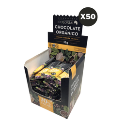 [1306] Caja x50u - Barrita chocolate 70% ORGANICO x16g - Colonial