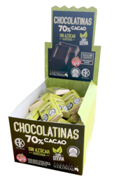 [1307] Caja x50u - Chocolatinas 70% c/STEVIA - Colonial